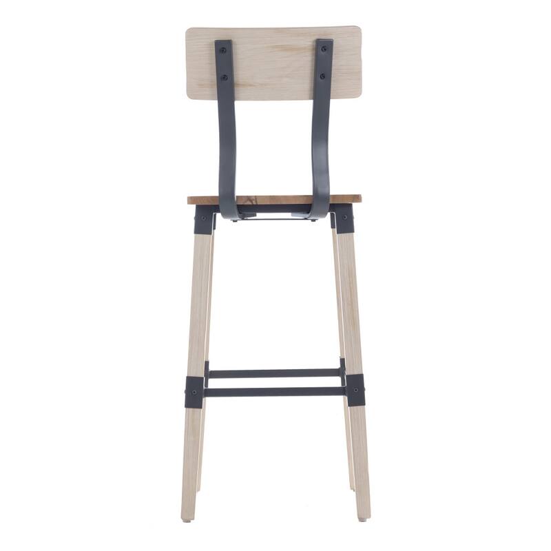 4 Pack Commercial Grade Rustic Industrial Style Wood Dining Barstool