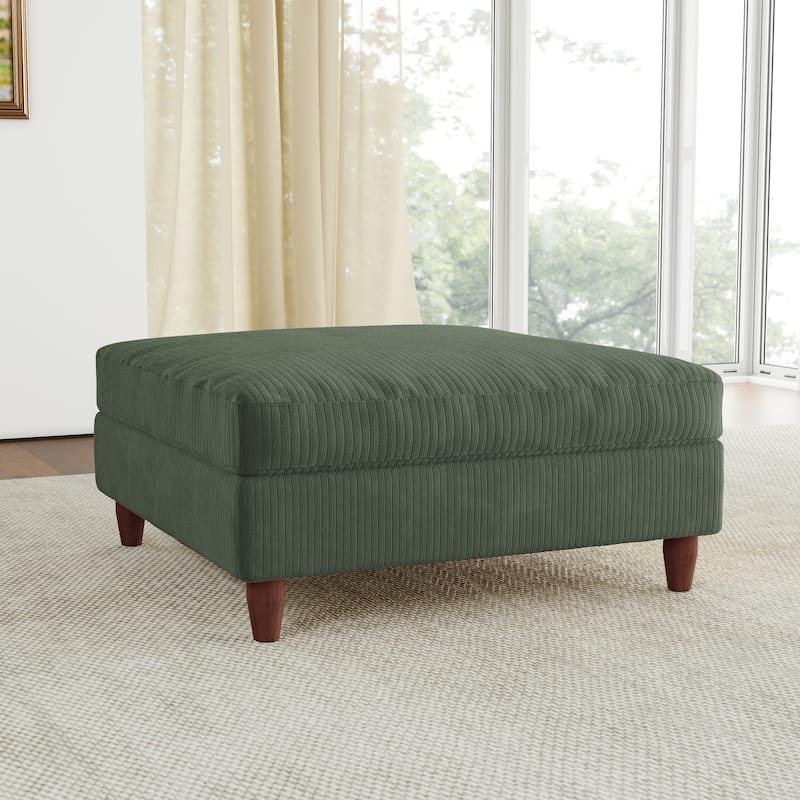 38.13" Wide Square Corduroy Ottoman
