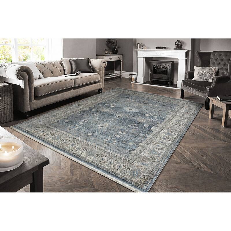 Dynamic Rugs Juno Transitional Area Rug - 2" X 3'11" - Light Blue