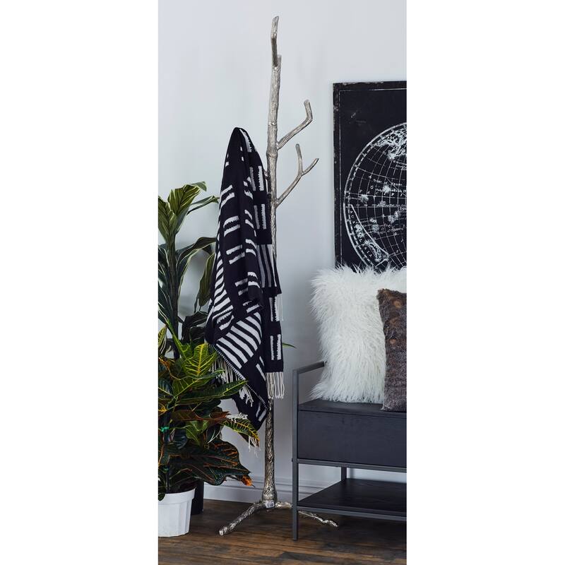 Aluminum Metal Coat Rack - Silver - Roche River Decor