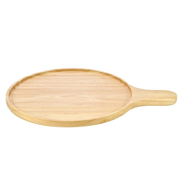Serving Food & Bakery Natural Wood Dish Rubber Trees Wooden Round Plate 8" 