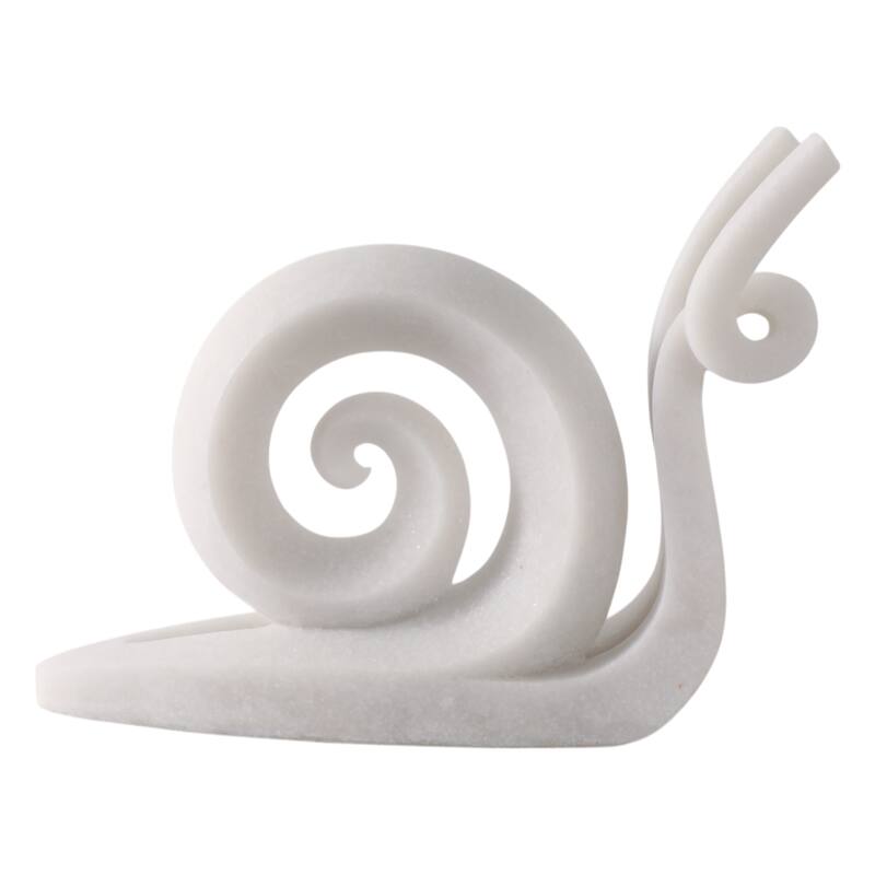 Resin Sculpture Modern Ninove Spiral Snail Figurine - 10" White - 12.5" x 3.25" x 9.75" - White - 12.5" x 3.25" x 9.75"
