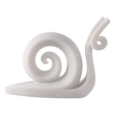 Resin Sculpture Modern Ninove Spiral Snail Figurine - 10" White - 12.5" x 3.25" x 9.75"