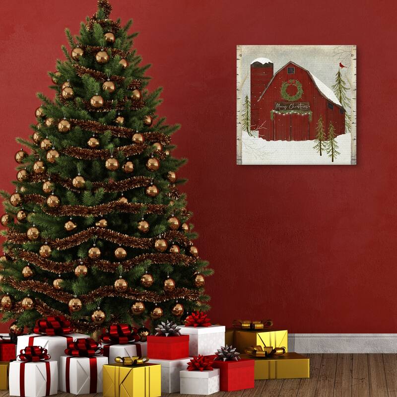 Snow Barn by Beth Albert Canvas Art Print