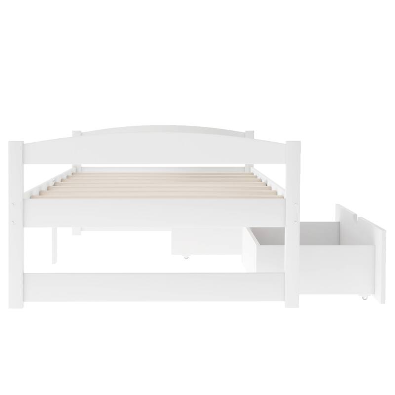 Twin size platform bed with two drawers
