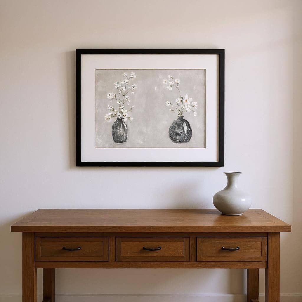 HomeRoots Set Of Two Cottage Spring Black Framed Wall Art