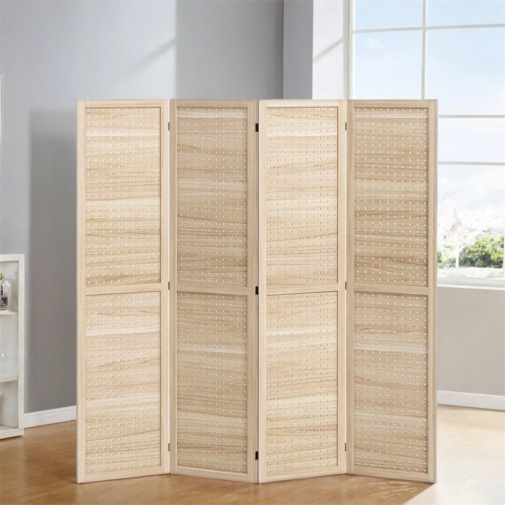 4 Panel Room Divider,5.6' Tall Indoor Portable Folding Privacy Screen