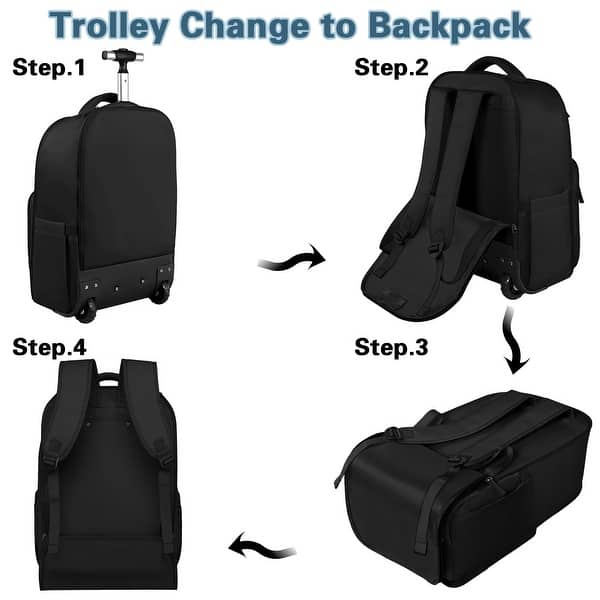 Rolling Backpack for Women Men, Travel Backpack with Wheels, 17 Inch Laptop  Backpack with Toiletry Bag - Bed Bath & Beyond - 42714763