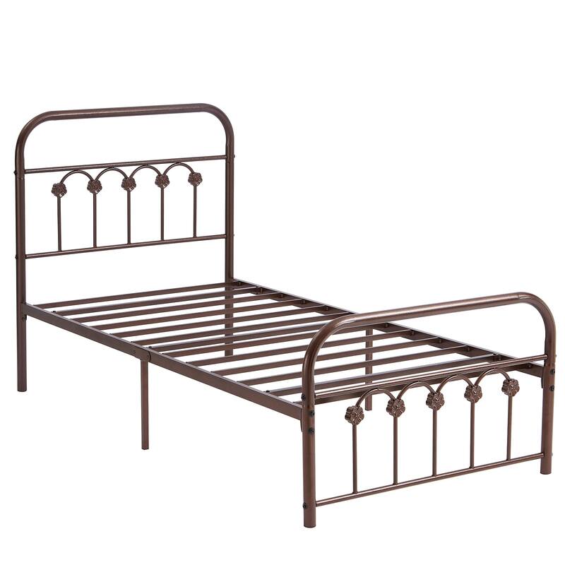 Modern Mental Platform Bed,Antique Purple