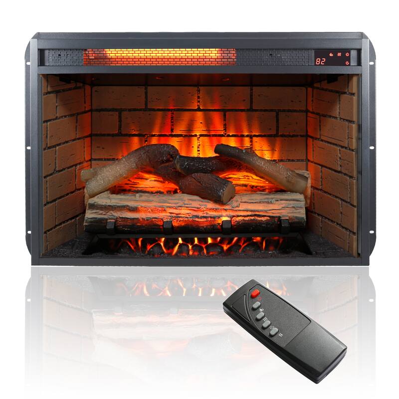 60" Entertainment Center with 1500W Electric Fireplace, Door Sensor, Infrared Remote, and Storage for TVs up to 70"