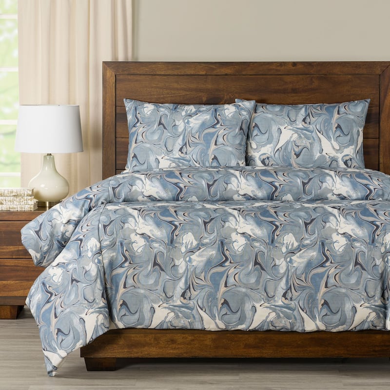 Siscovers Wanderlust Marble Print Duvet Set - Wanderlust Sapphire - Twin - 2 Piece