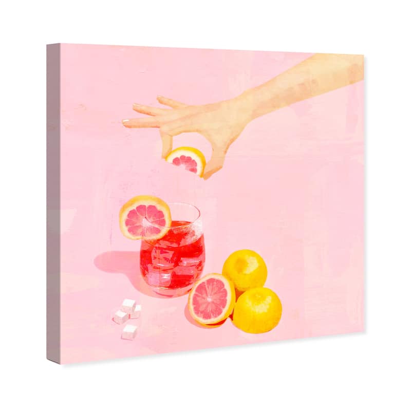 Wynwood Studio Canvas Food and Cuisine Pink Drink Pink and Pastel Pink Rustic Wall Art Canvas Print