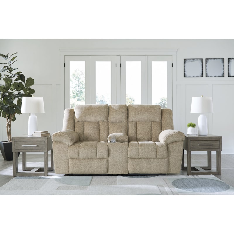 Signature Design by Ashley Tip-Off Power Reclining Loveseat - 80"W x 42"D x 45"H - Beige