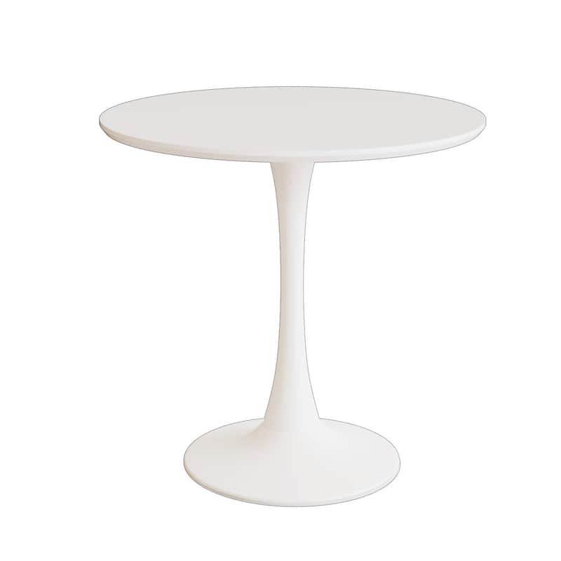 Modern 3-Piece Dining Set with Round Table & 2 High Back C-shaped Tube Chairs