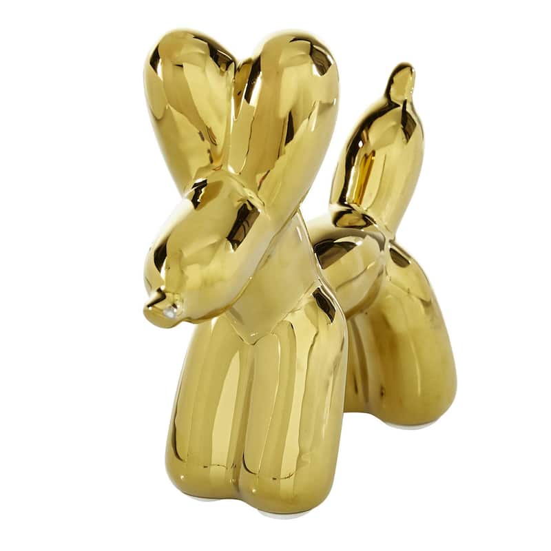CosmoLiving by Cosmopolitan Ceramic Balloon Dog Decorative Sculpture - Gold or White