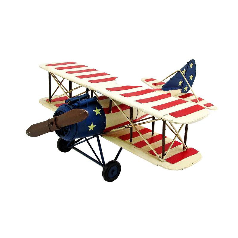 Vintage Style Model Airplane USA - 14"x13"x6.75"