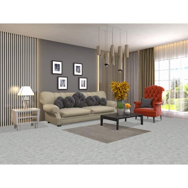 Gray Modern Gabbeh Oriental Square Area Rug Handmade Wool Carpet - 4'0"x 3'11"