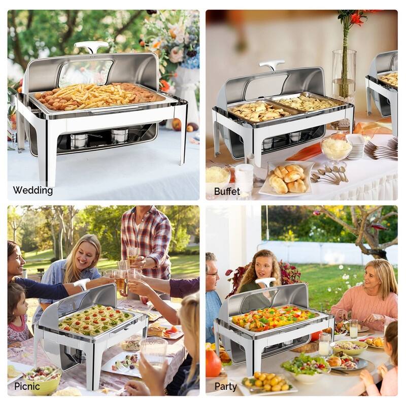 400W 9Qt Stainless Steel Dual Use(Fuel or Electric) Chafing Dish Bed