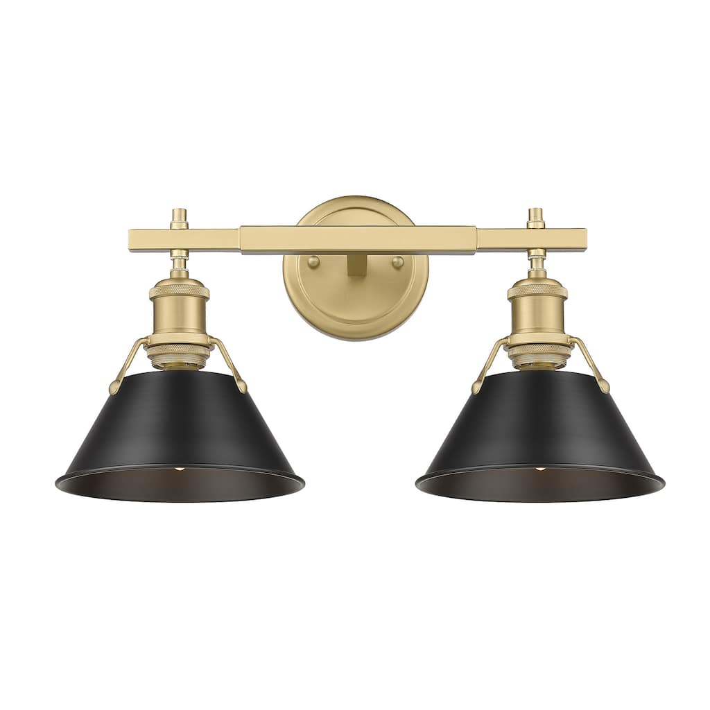 Orwell 2-Light Vanity Light in Brushed Champagne Bronze with Matte Black - Gold