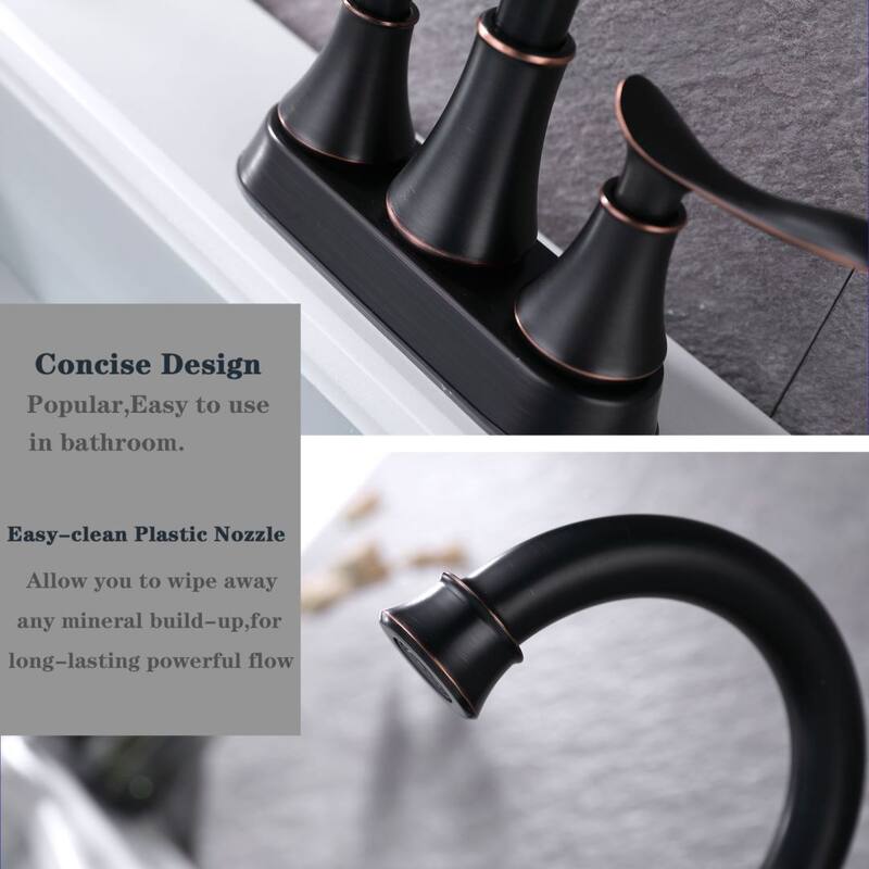 2 4" Bathroom Faucets with Pop-Up Drain and Water Hose