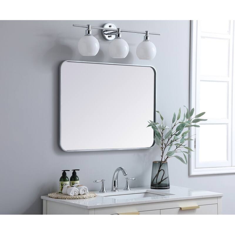 Ezra Soft Corner Metal Rectangular Mirror