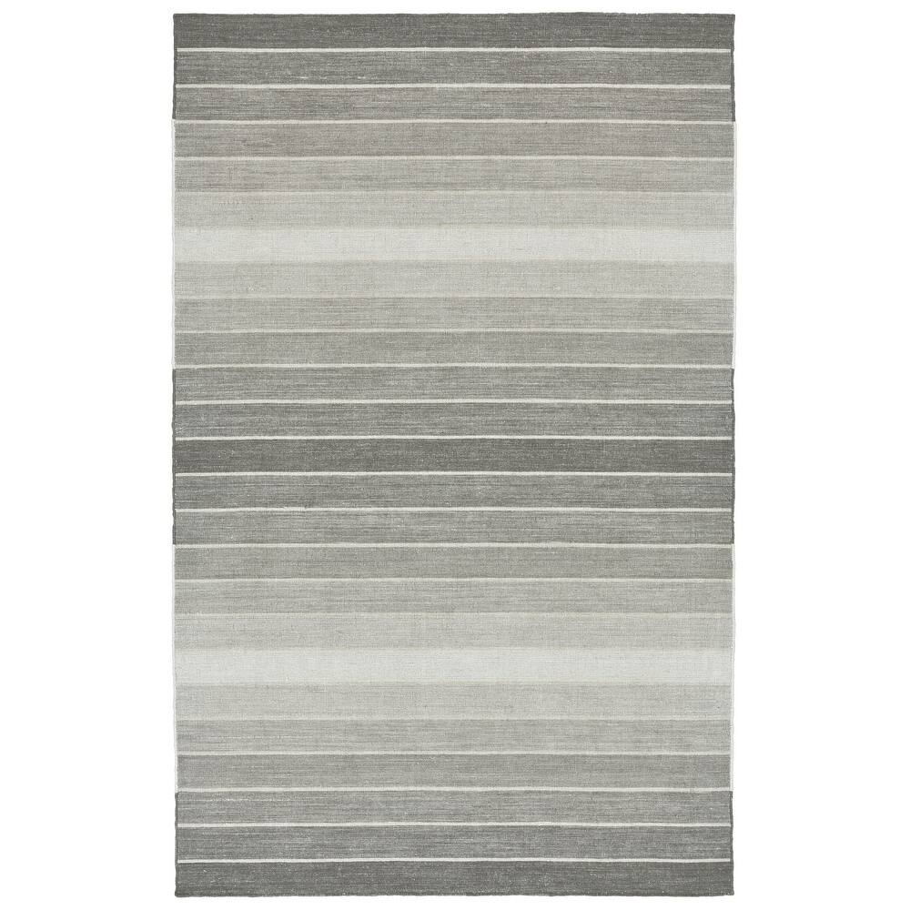 Tavana Handmade Serape Wool Rug, Ombre Aqua Blue, Area Rug