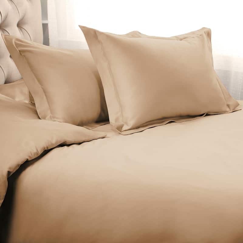 Egyptian Cotton 1000 Thread Count 3 Piece Duvet Cover Set by Superior - Tan - King - Cal King