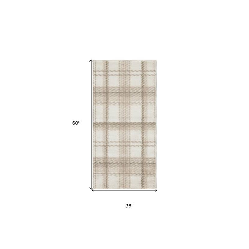 HomeRootsPlaid Country Rectangle Area Rug - 60' X '36' X '0.5