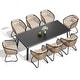 preview thumbnail 18 of 22, 7/9/11-Piece Outdoor Patio Dining Set Aluminum Rectangular Dining Table with Umbrella Hole and PE Rattan Chairs - See Picture Beige - Set of 9