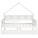 preview thumbnail 8 of 26, Wood House Platform Beds with LED, Storage Shelves, Drawers and Guardrail, Full Size Bed Frame w/Slats Support for Kids