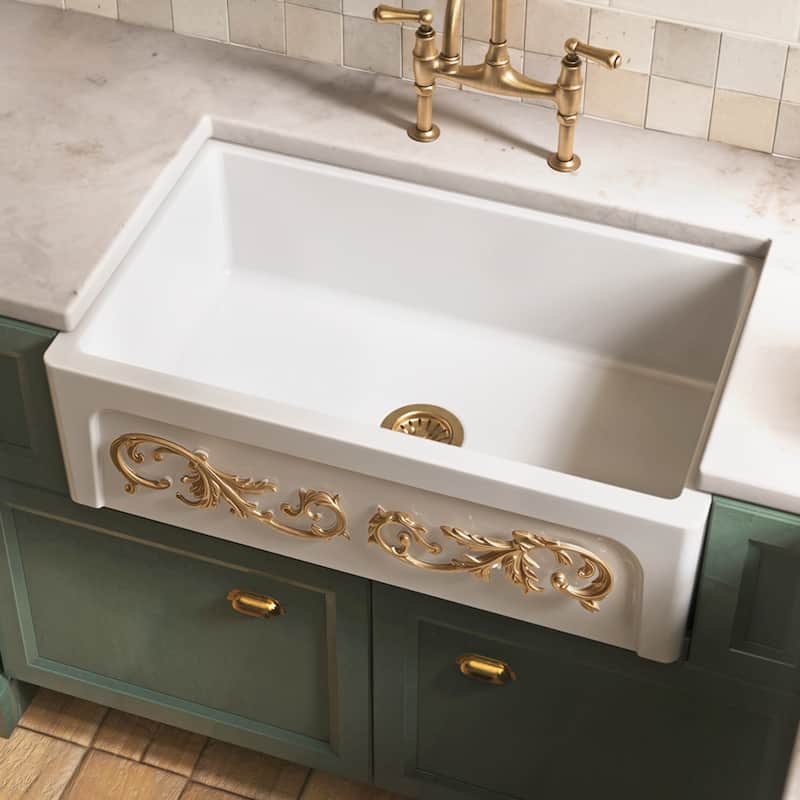 St. Ives Ornamental 33" Fireclay Kitchen Sink