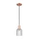preview thumbnail 36 of 82, Innovations Lighting Downtown Urban - Bridal Veil - 1 Light 5" Cord Hung Mini Pendant Clear/Antique Copper