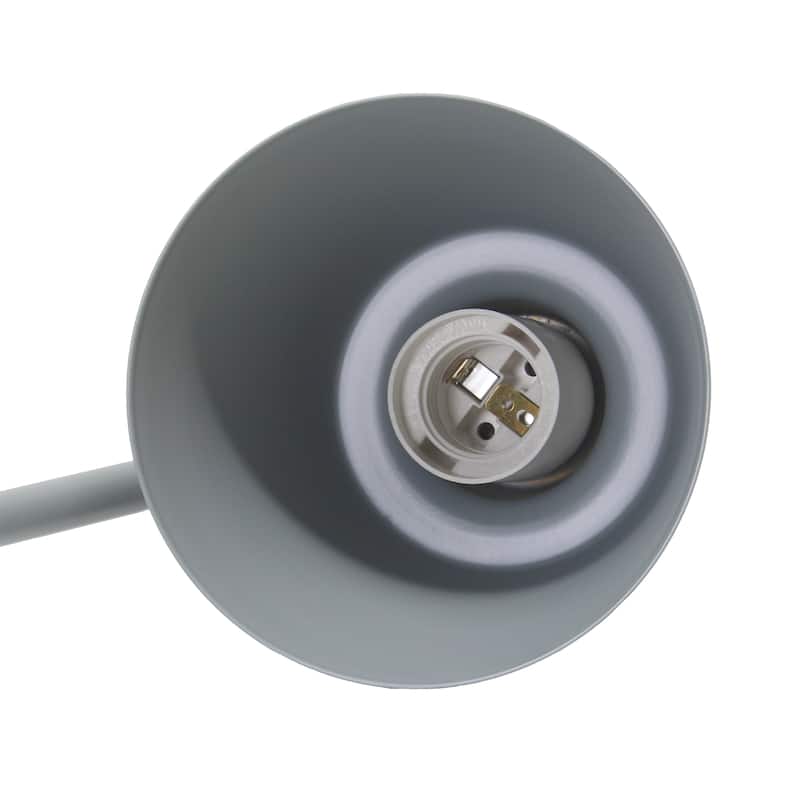 Metal Desk Lamp with Looped Arm and Adjustable Cone Shade