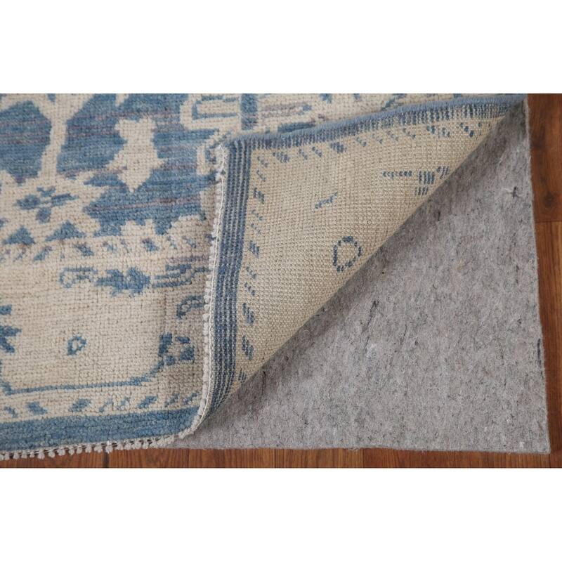 Hand Knotted Oriental 100% Wool Carpet Transitional All-Over Navy Blue & Blues Oushak Area Rug - 5' 0'' X 3' 2''