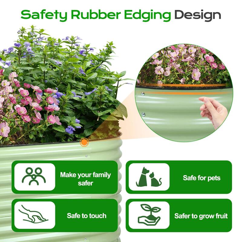 Aoodor 2 in 1 Modular Aluzinc Metal Raised Garden Bed 63''(L) x32''(W) x32''(H) - 63''(L) x32''(W) x32''(H)