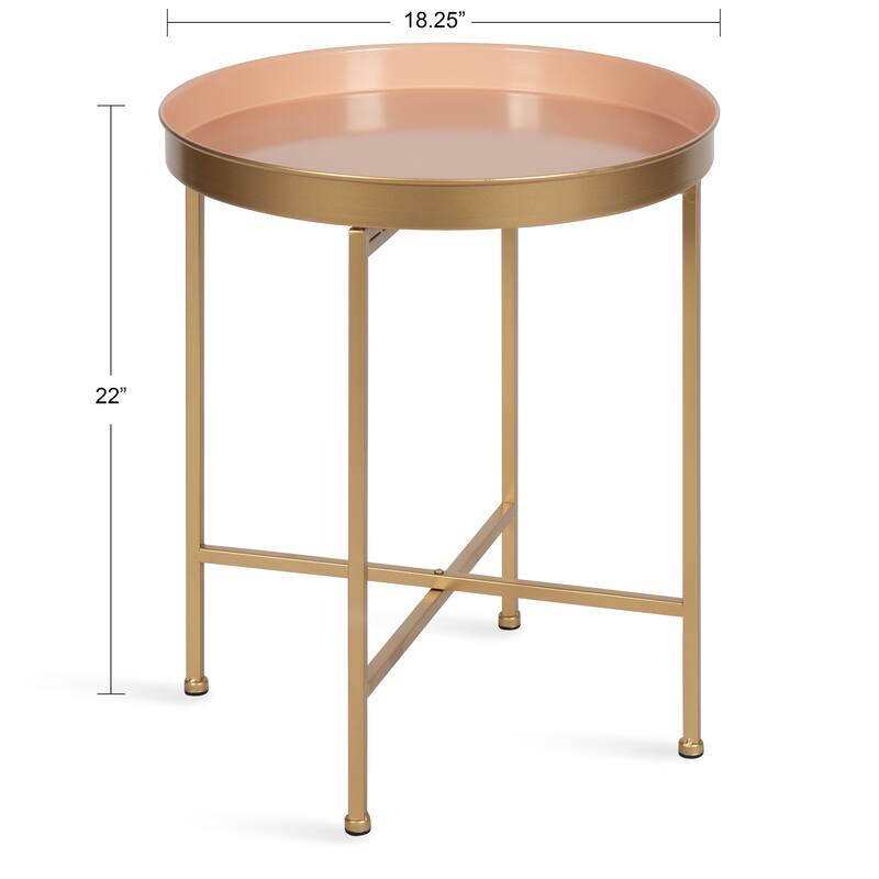Kate and Laurel Celia Round Metal Side Table - 18.25x18.25x22