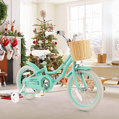 16" Kid's Bike w/ Training Wheels Adjustable Handlebar Seat Handbrake