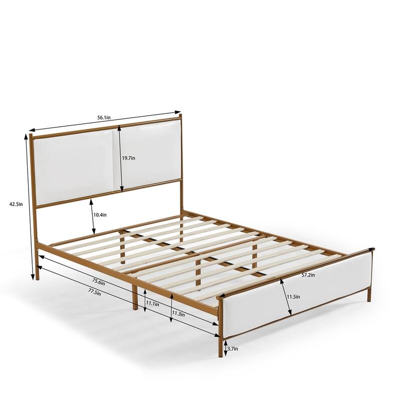 Classic Metal Platform bed with support legs