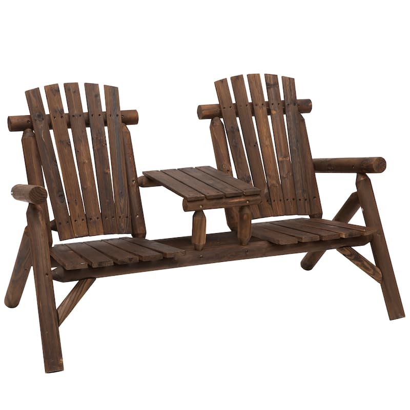 Outsunny Wood Adirondack Patio Bench Chair