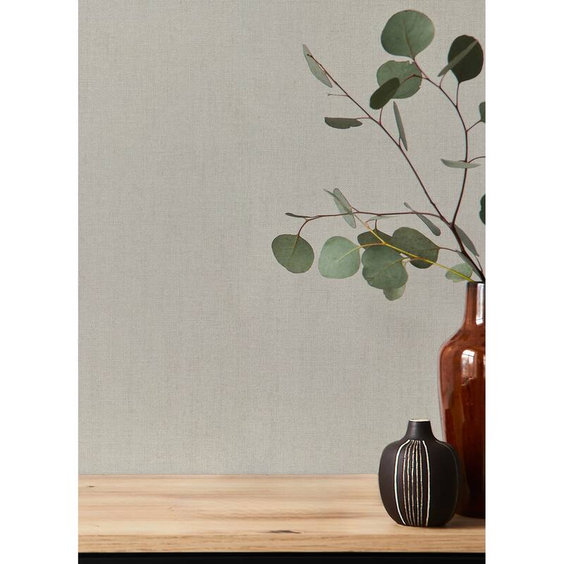 A-Street Prints Naim Grey Solid Texture Wallpaper