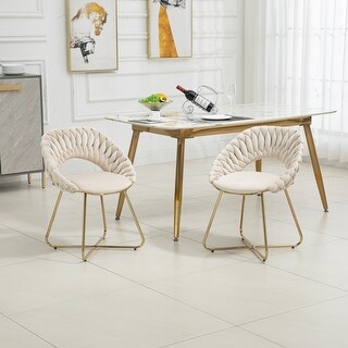 Velvet Side Chairs with Gold Legs Upholstered Dining Chairs Set of 2 ...