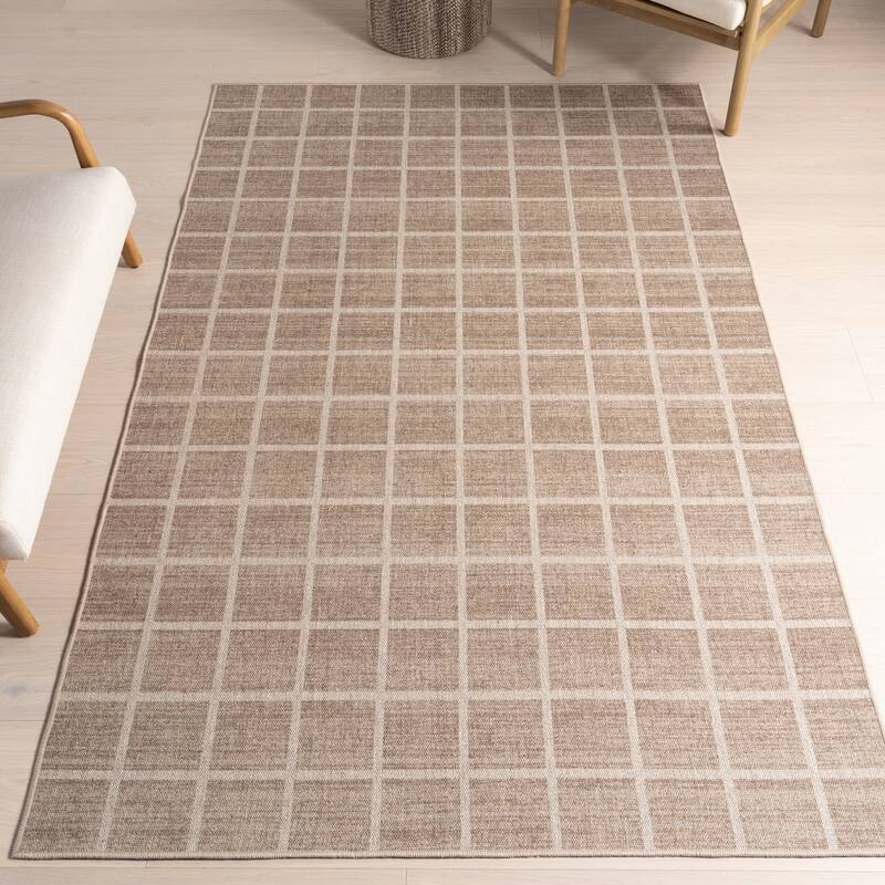 Nuloom Daena Checkered Machine Washable Area Rug - 7'6" x 9'6" - Brown
