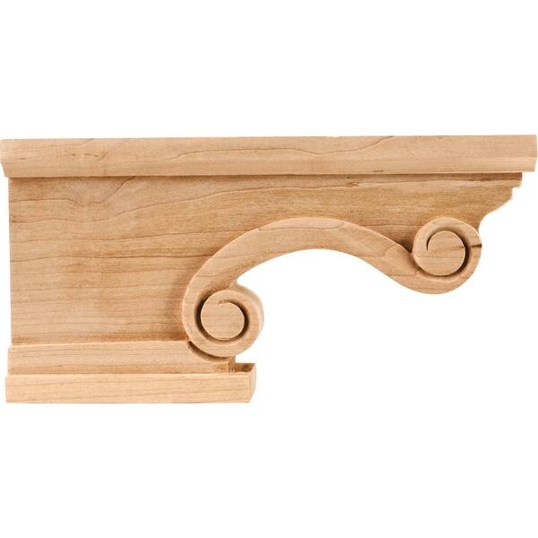 slide 1 of 1, Hardware Resources Pedestal Foot with Scroll Styling, 4-1/2"H x Natural Oak