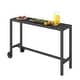 preview thumbnail 16 of 15, Moasis Patio Metal Counter Table Bar Table with Wheels (Table Only) 55" Black
