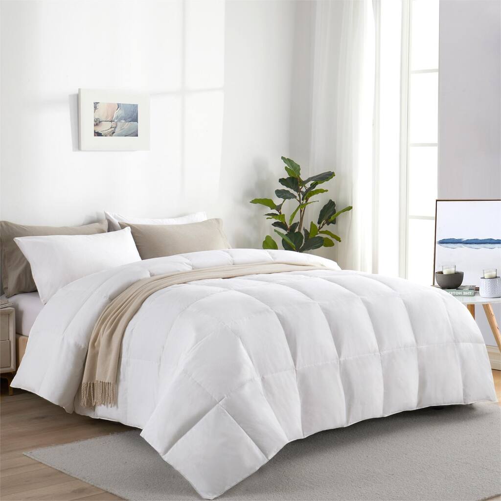 Year-round Light & Heavy Weight 100% Cotton Fluffy Goose Feather Down Comforter