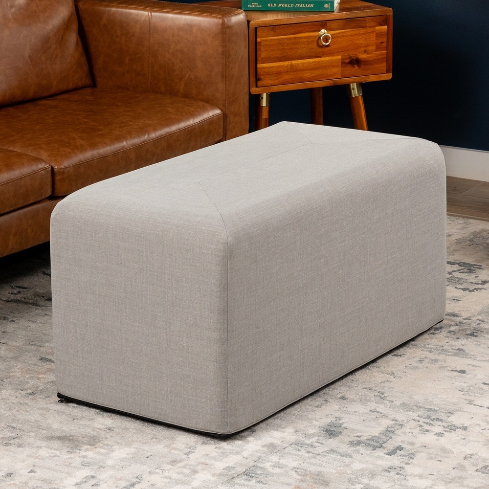 Jaxx Monroe Square Foam Ottoman with Stain Resistant Performance Fabric