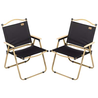 Outsunny 2 Pack Folding Camping Chair, Portable Beach Chairs Armchairs for Festivals, Fishing, Picnic and Hiking