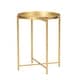preview thumbnail 24 of 28, Adeco Gold End Table Metal Waterproof Snack Beside Table Accent Coffee Table - 16.9""(D)x 16.9""(W)x 20.5""(H)