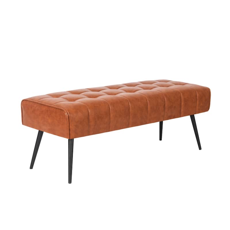 Adeco 41 Inches Faux Leather Ottoman Bench for Living Room