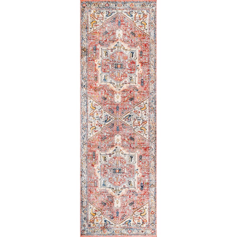 Nuloom Camila Faded Medallion Fringe Area Rug